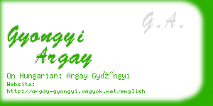 gyongyi argay business card